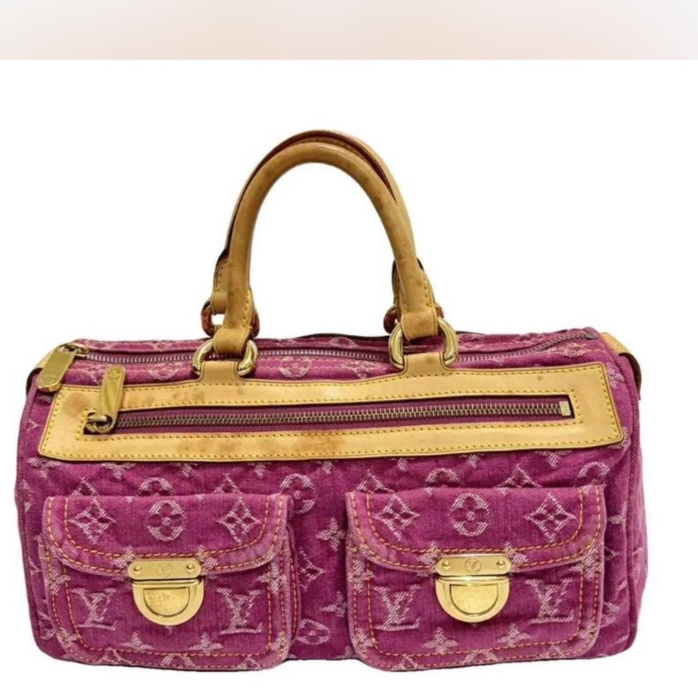 Rare authentic Louis Vuitton pink denim Neo speedy
